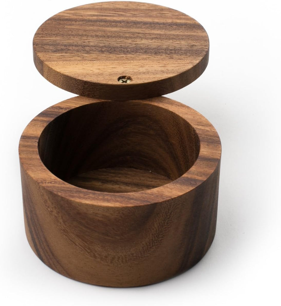 28221 Appalachian Salt Cellar, Acacia Wood, 4 x 4 x 2.5 inches, Brown