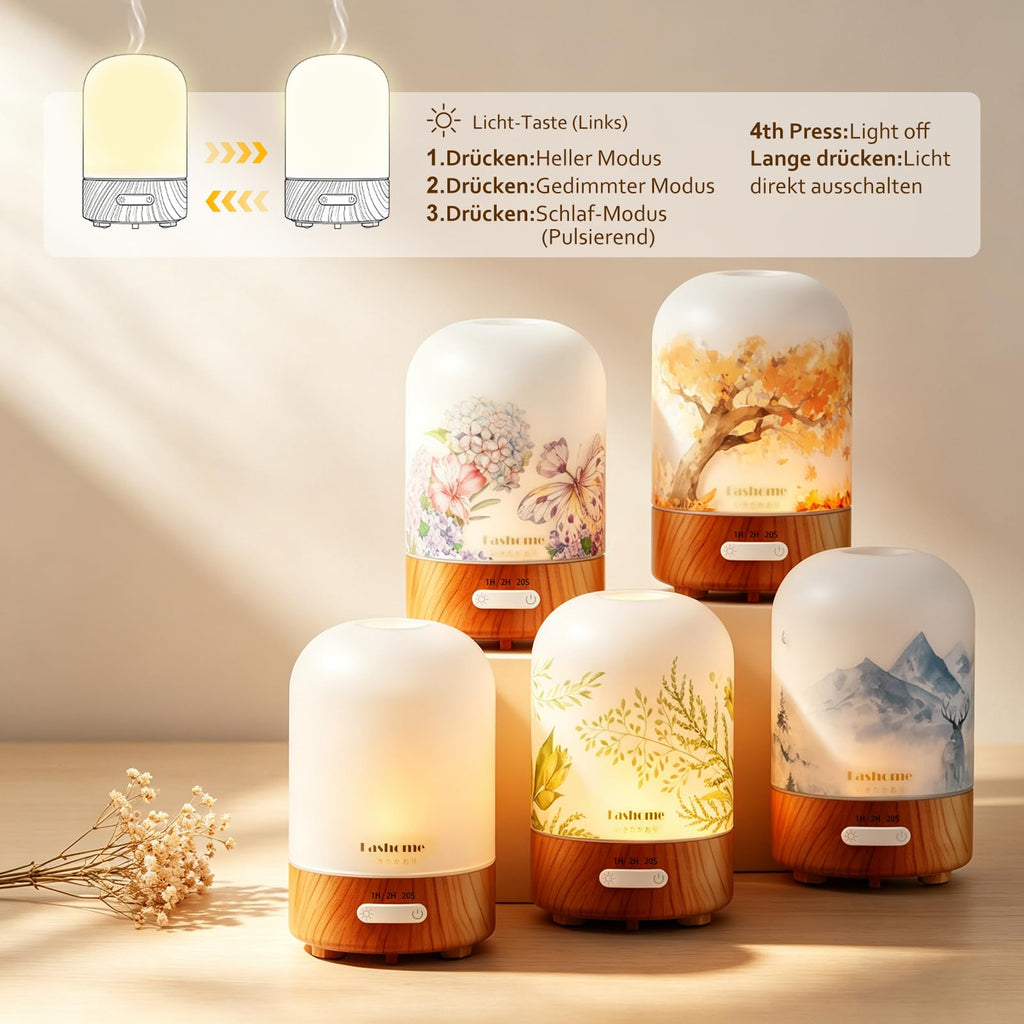 Hand Blown Glass Essential Oil Diffuser, Yoga and Office