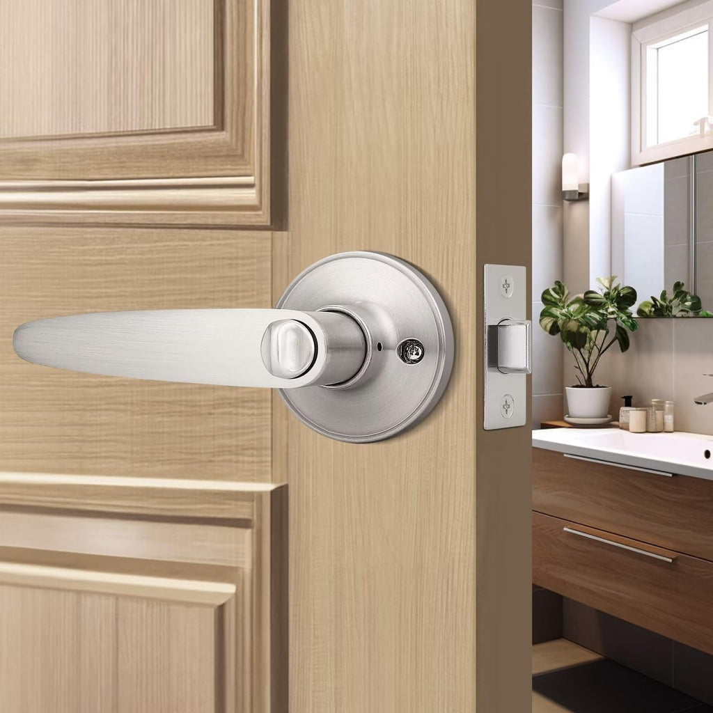 10 Pack)Privacy Door Lever Door Handle Keyless Leverset, Locked in Side Home/Office Door Lockset,Modern&Durable in