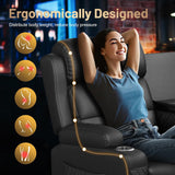 3-Seater Loveseat Recliner Sofa, Home Theater Seating Reclining Couch with Flip Middle Backrest