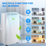 14000 BTU Portable Air Conditioner, 4-in-1 Air Conditioner Portable for Room Up to 700 Sq.Ft. with Remote, Auto Swing
