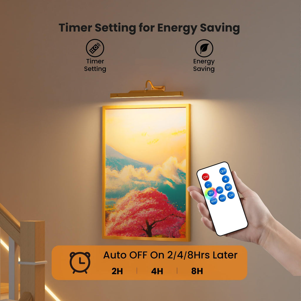 Wireless Picture Light Battery Operated, 16in Picture Light for Wal, 2Pack Rechargeable 5000mAh Battery Wall Sconce