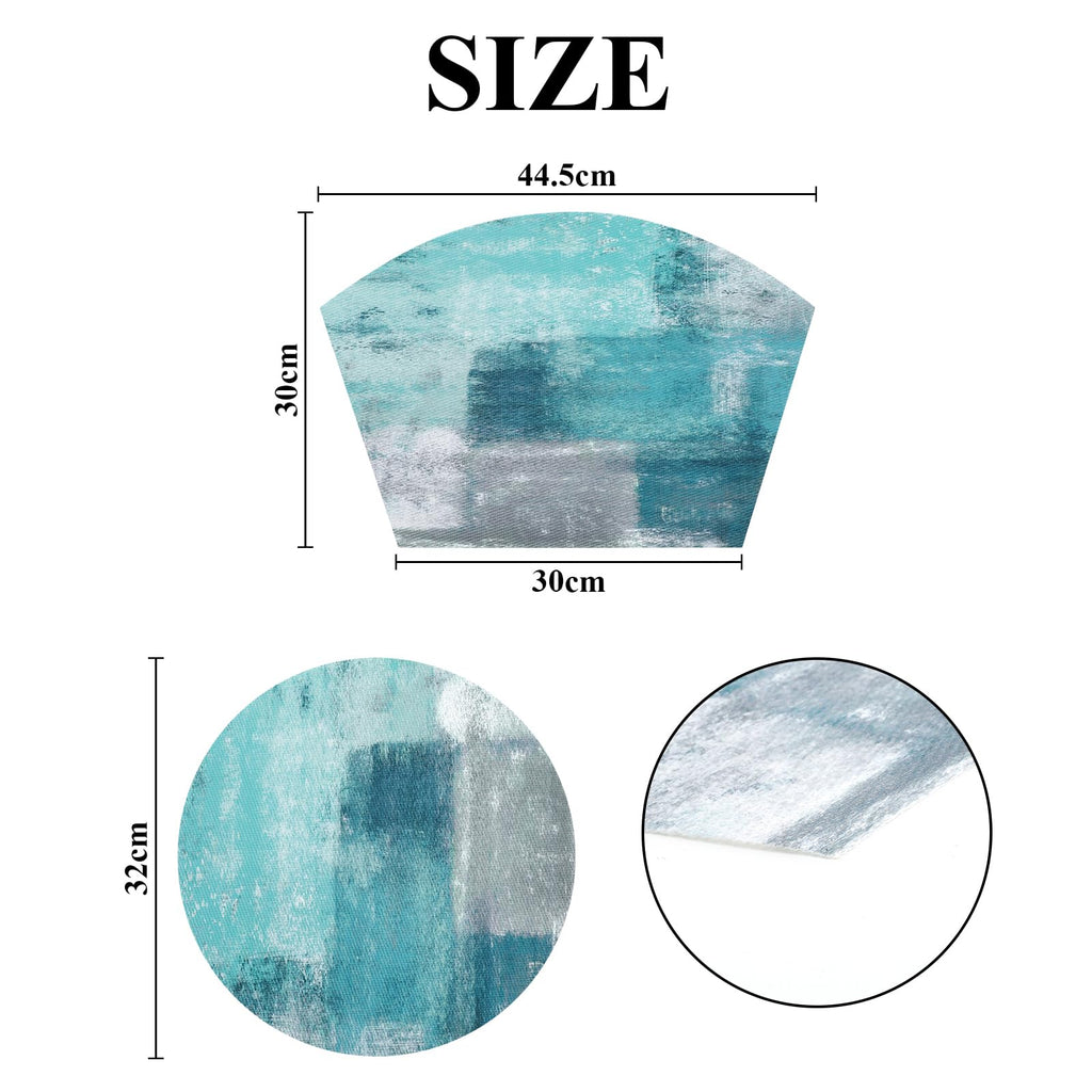 Small Round Table Placemats Set of 5 Woven Vinyl Wedge Placemats with Centerpiece Round Table Mats Wipe Clean