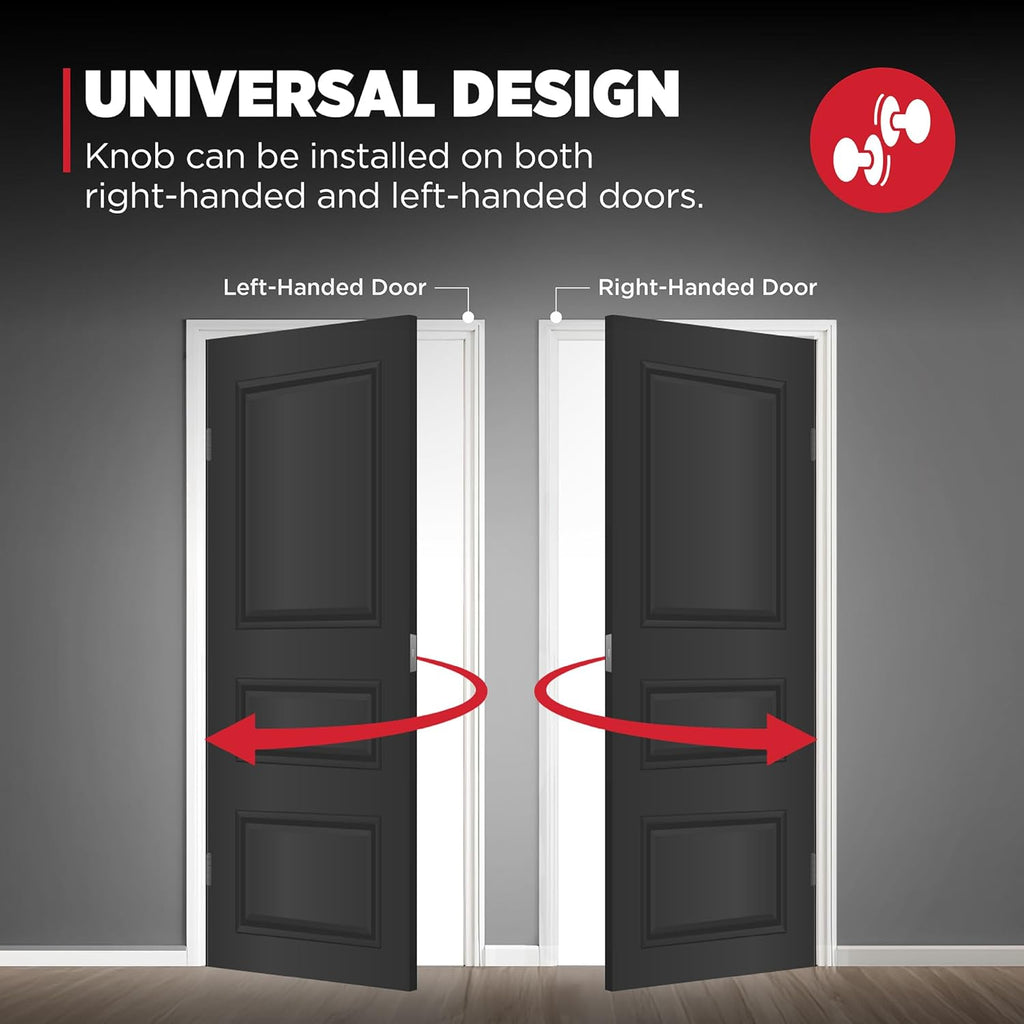 991 Pismo Keyed Entry Knob and Single Cylinder Deadbolt Combo Pack Featuring SmartKey in Matte Black - Door Knob