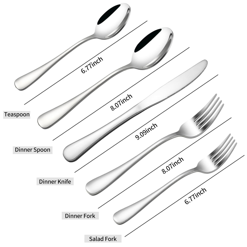 40-Piece Silverware Set, Stainless Steel Flatware Cutlery Set Service for 8, Utensils Include Knife Fork Spoon