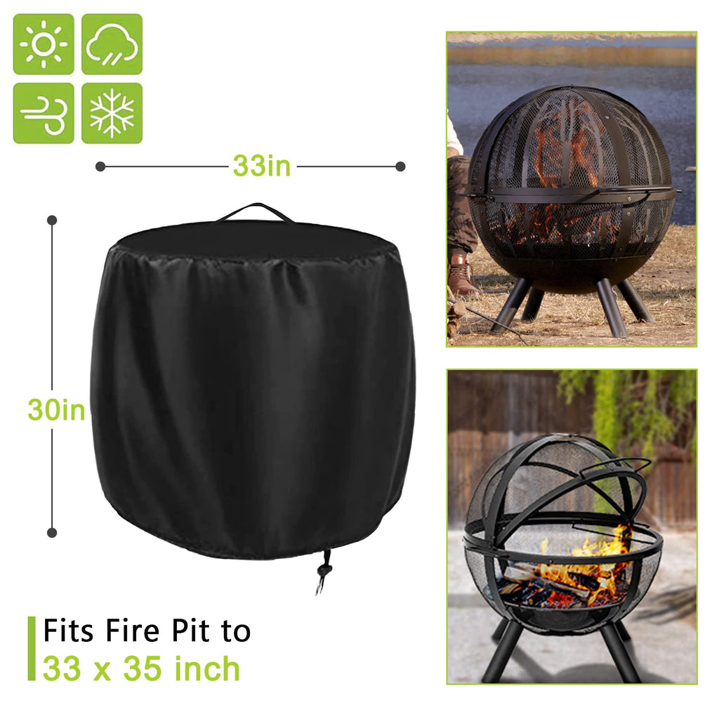 Fire Pit Cover 36 Inch fit for Fissfire, PaPaJet, Ikuby