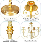 Floor Candelabra 50 Inch Gold Candlestick Holder 5 Arms Candle Holders Antique Flower Stand Centerpiece Decorative