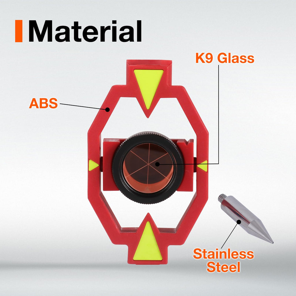 Mini Prism with 4 Poles, Survey Mini Prism for Total Station Surveying Prism Constant 0 - 30 mm offset