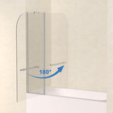 48" W x 58" H Bathtub Shower Door, Frameless Glass Shower Door with 1/4" (6mm) Clear Tempered Glass