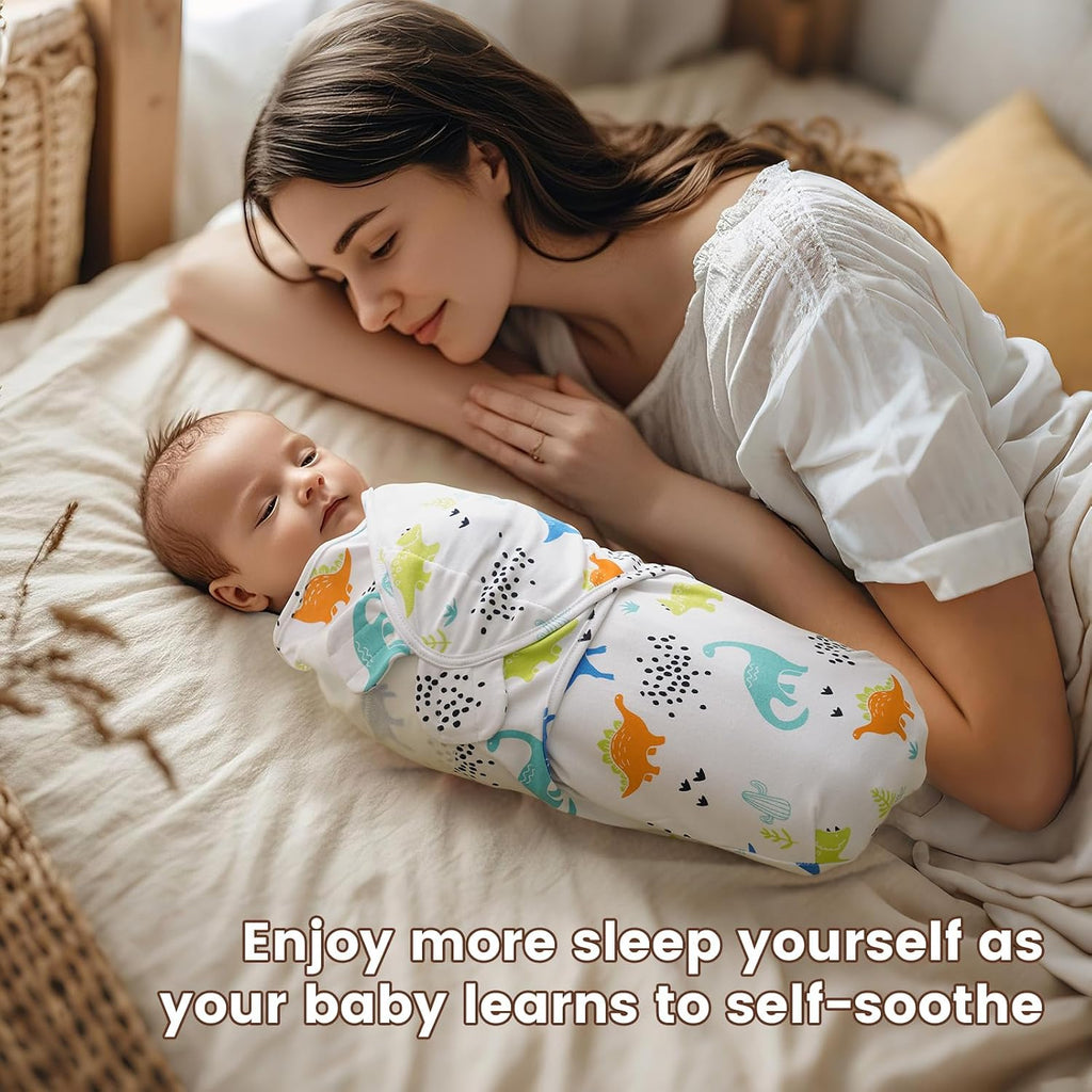 100% Cotton Baby Swaddle Sleep Sacks for Newborn, 3 Pack Soft Breathable Baby Swaddle Sack 0-3 Months for Boys Girls