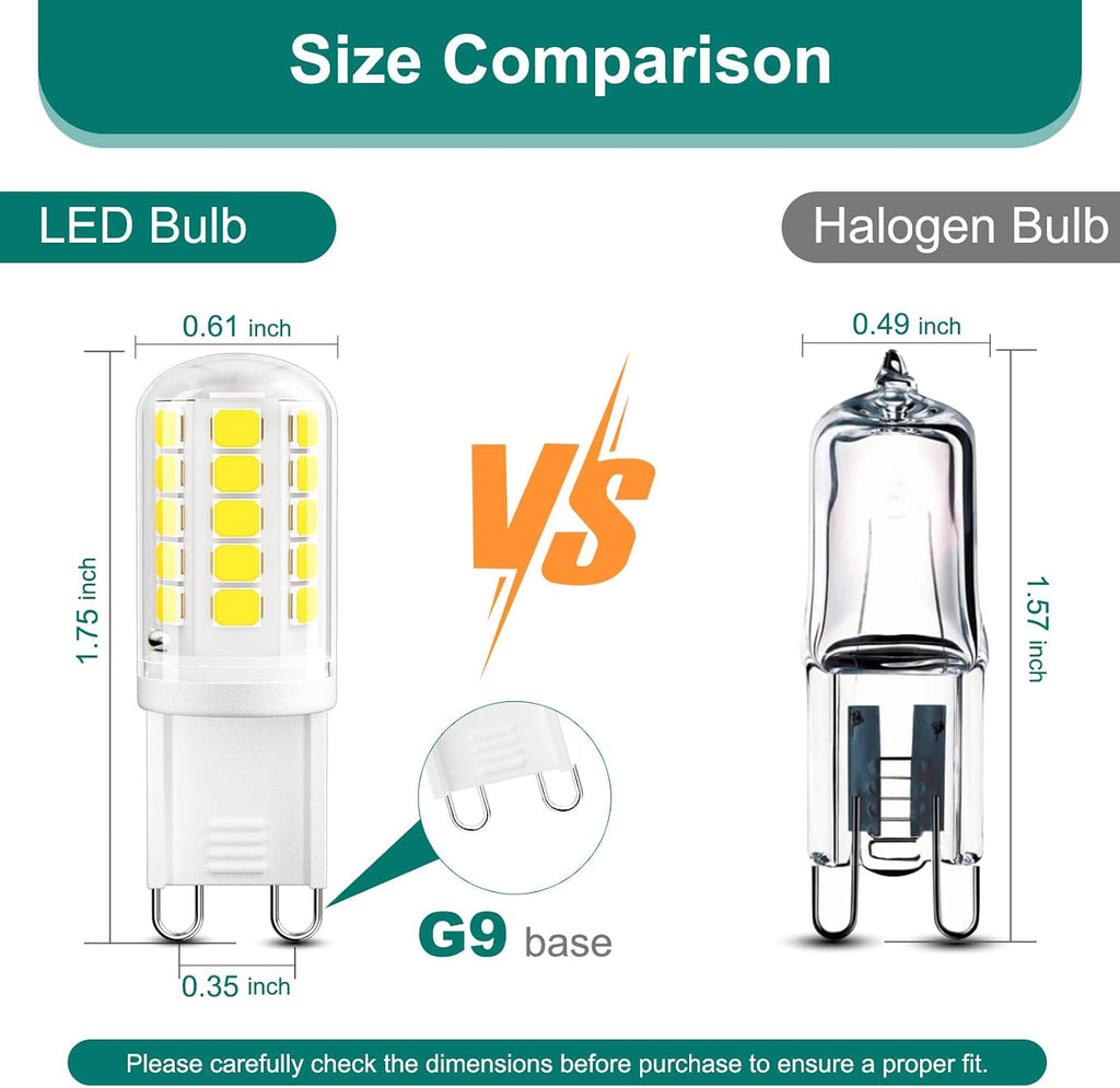 G9 LED Bulbs, 6000K Cool White, 40W Equivalent, 400 LM