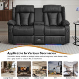 Power Reclining Loveseat Sofa, Loveseat Recliner Couch with Console, RV Recliners for Travel Trailers