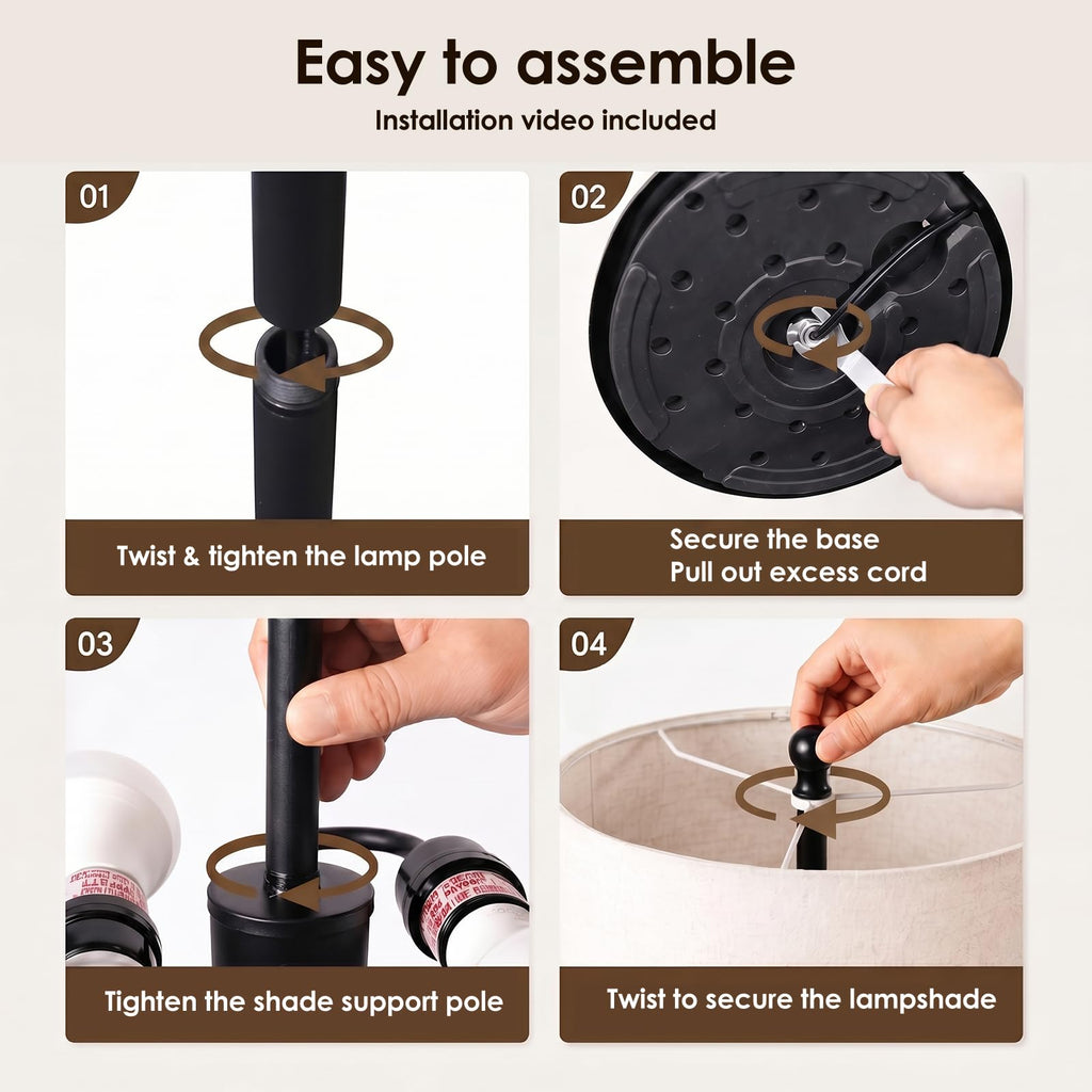 58'' Dimmable Floor Lamp with Remote Control(E26 Bulbs Included)