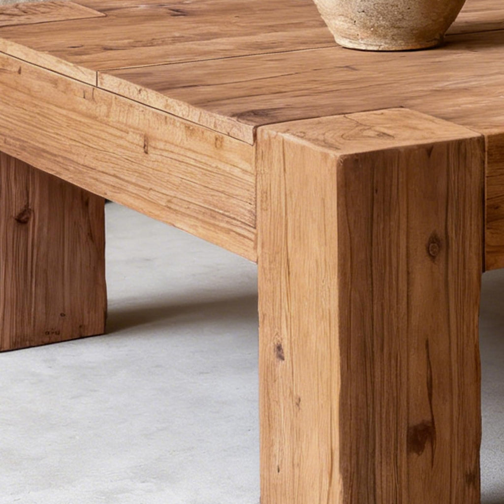 39.37" Solid Wood Square Coffee Table