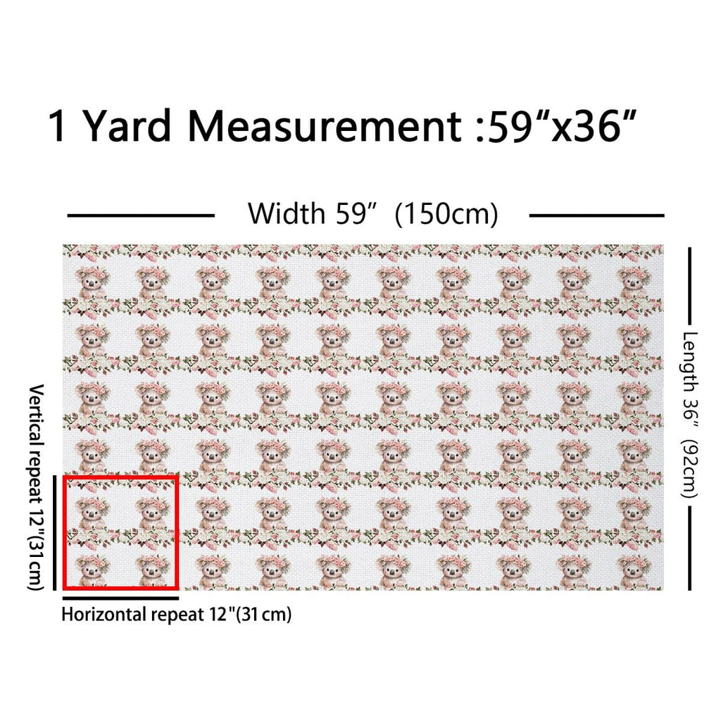 Cute Koala Fabric By The Yard 1 Yard