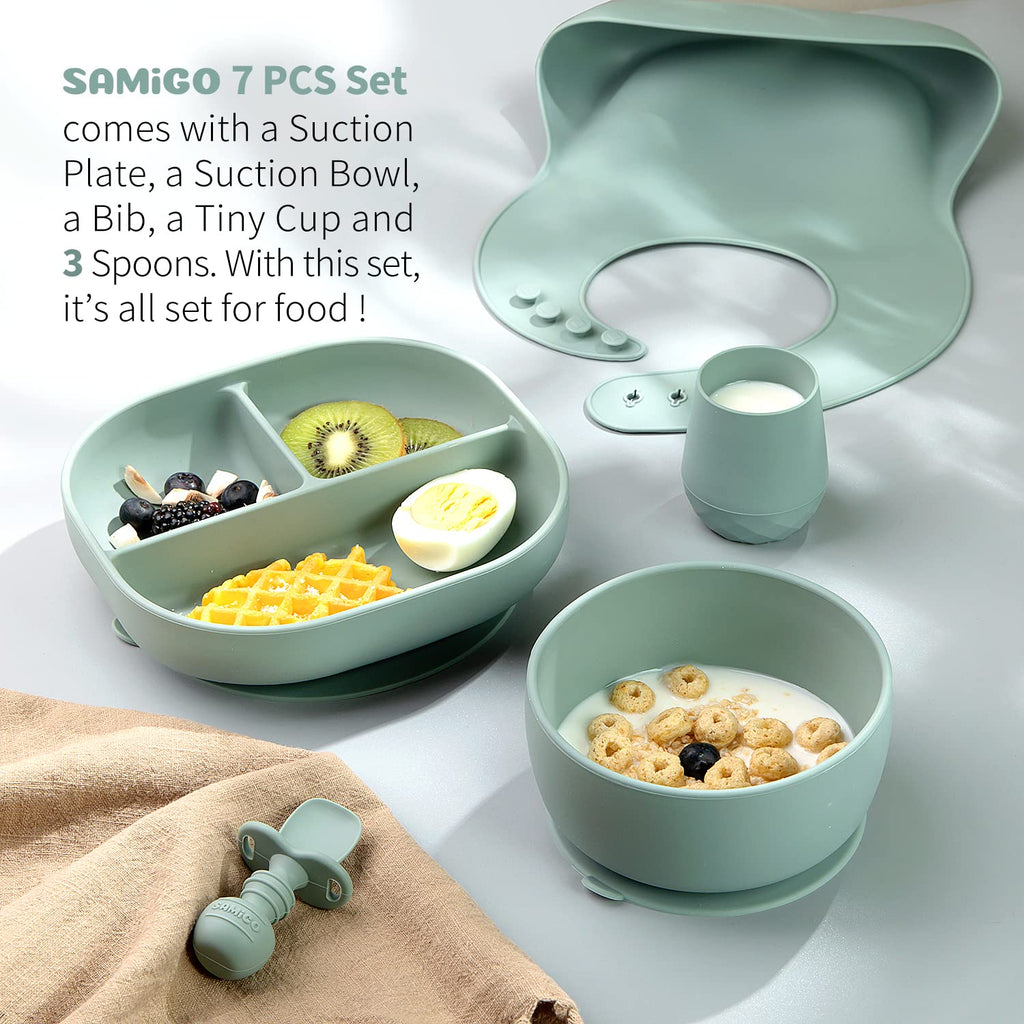 Silicone Baby Feeding Set Eating Essential Baby Led Weaning Supplies