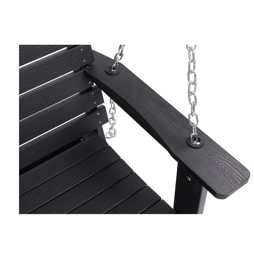 Poly Lumber 3-Seat Porch Swing, HIPS 5-Feet Bench Swing with Foldable Cup Holders, 18/8 Stainless Steel Hardware, High