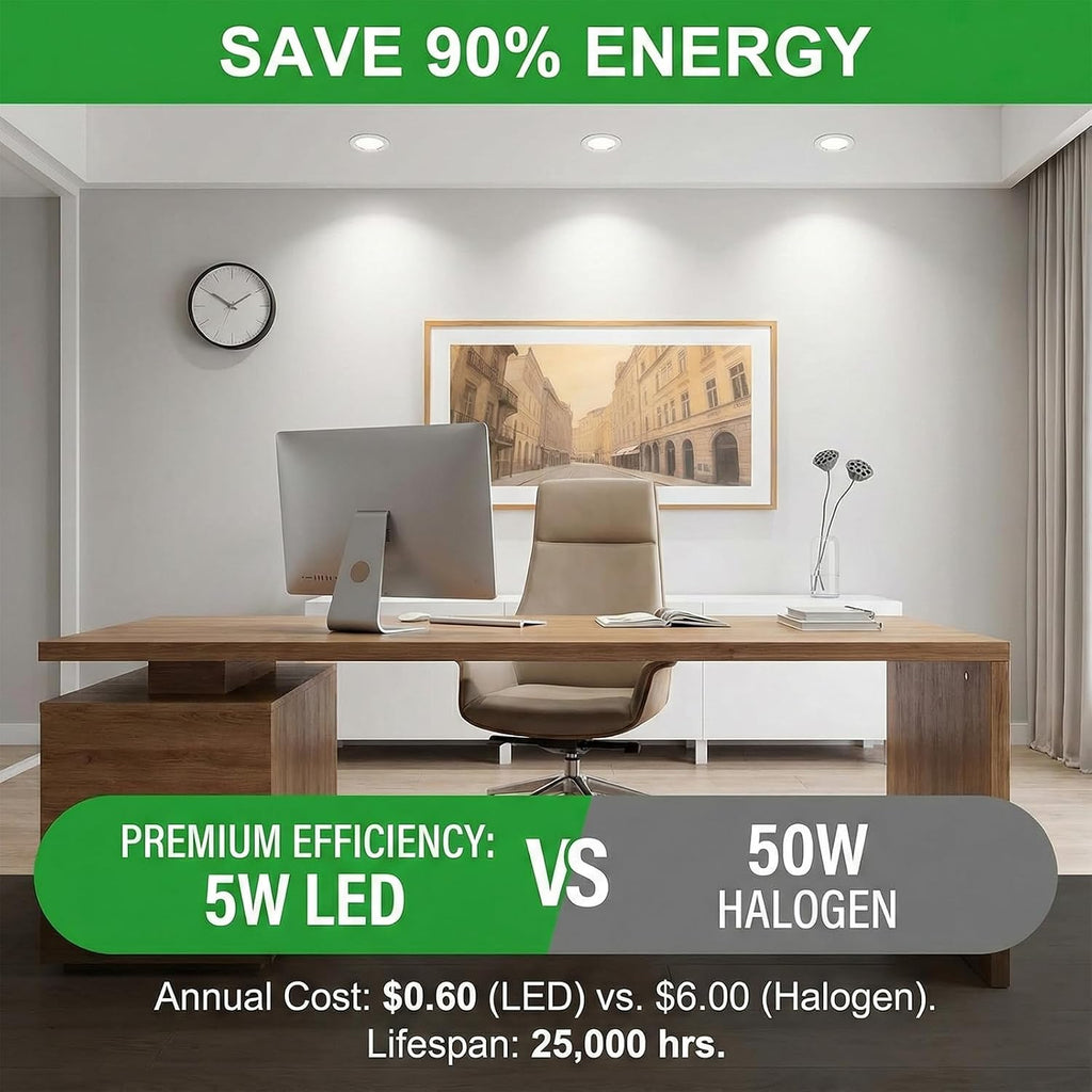 MR16 LED Bulbs 5W, 12V Low Voltage GU5.3 LED Spotlight Bulb, Non-dimmable, 450Lm, 120° Flood Beam Angle