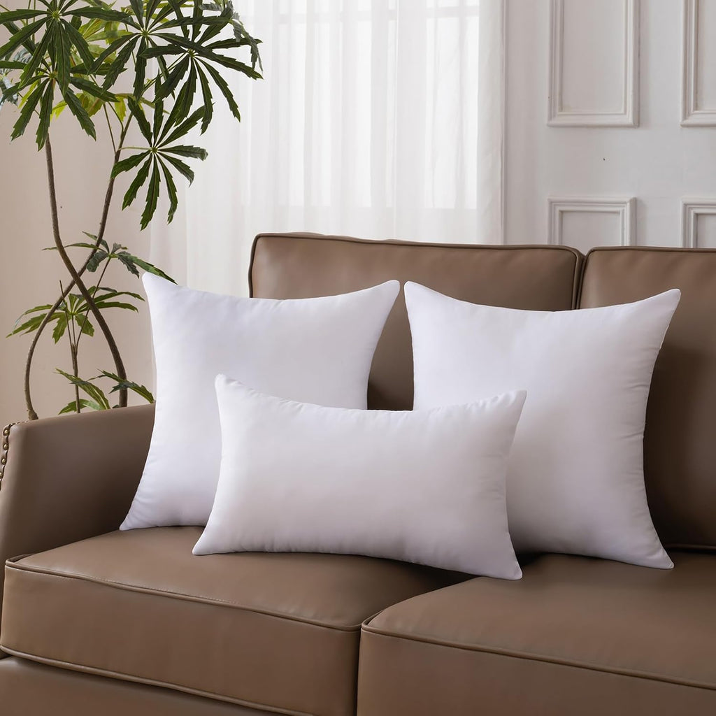 20 x 20 Pillow Inserts - Premium Soft and Fluffy 20 Inch Large Sofa Decorative White Square Throw Pillow - Set of 4