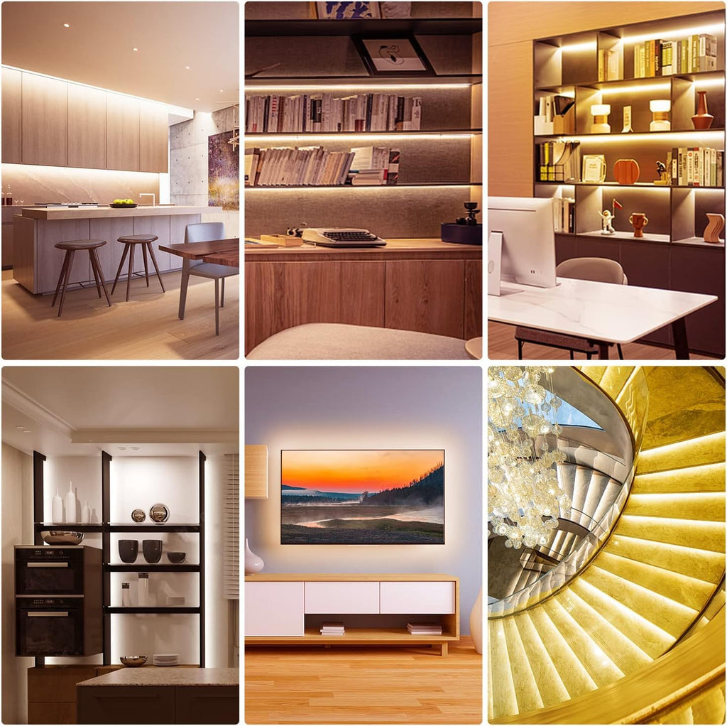 Under Cabinet Lighting Kit,8 PCS White LED Strip Lights with APP