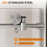 Frameless Shower Door, 60-64" W x 72" H Sliding Shower Door - 5/16"(8mm) SGCC Tempered Glass - Silent Soft-Close