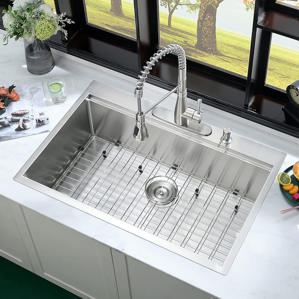 27x22 Drop In Stainless Workstation Top Mount Sinks