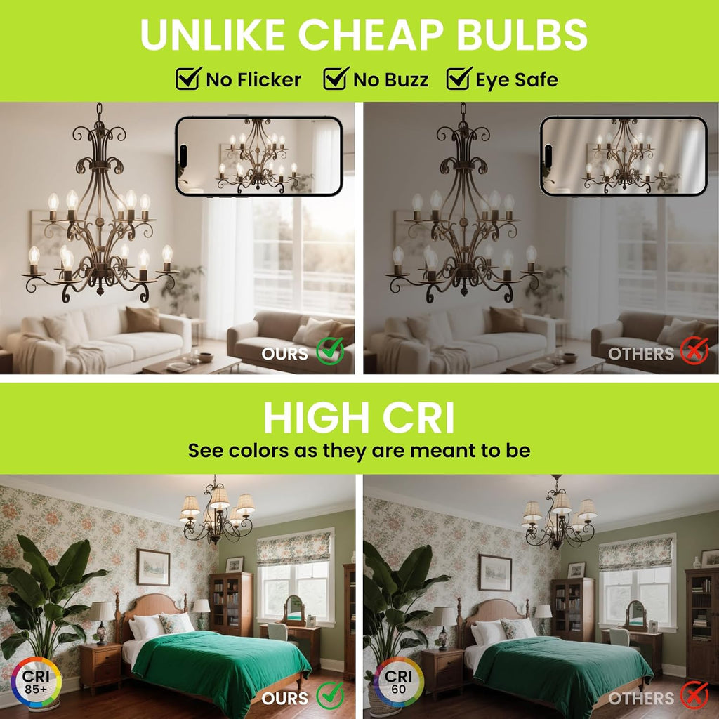 Dimmable E12 LED Candelabra Bulbs 40W Equivalent, 4000K Neutral White, 400 Lumens Chandelier Light Bulb, B11