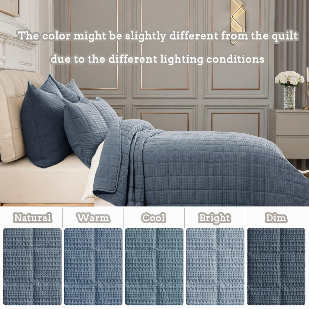 Quilt Set 120x120 Cotton Waffle Bedspread