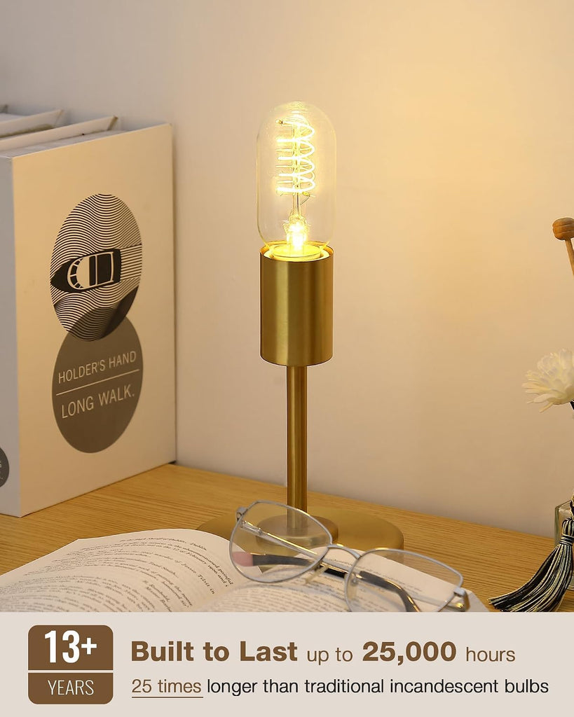 T45 Soft White Edison Bulbs, Dimmable E26 LED 40 Watt Equivalent 4 Pack