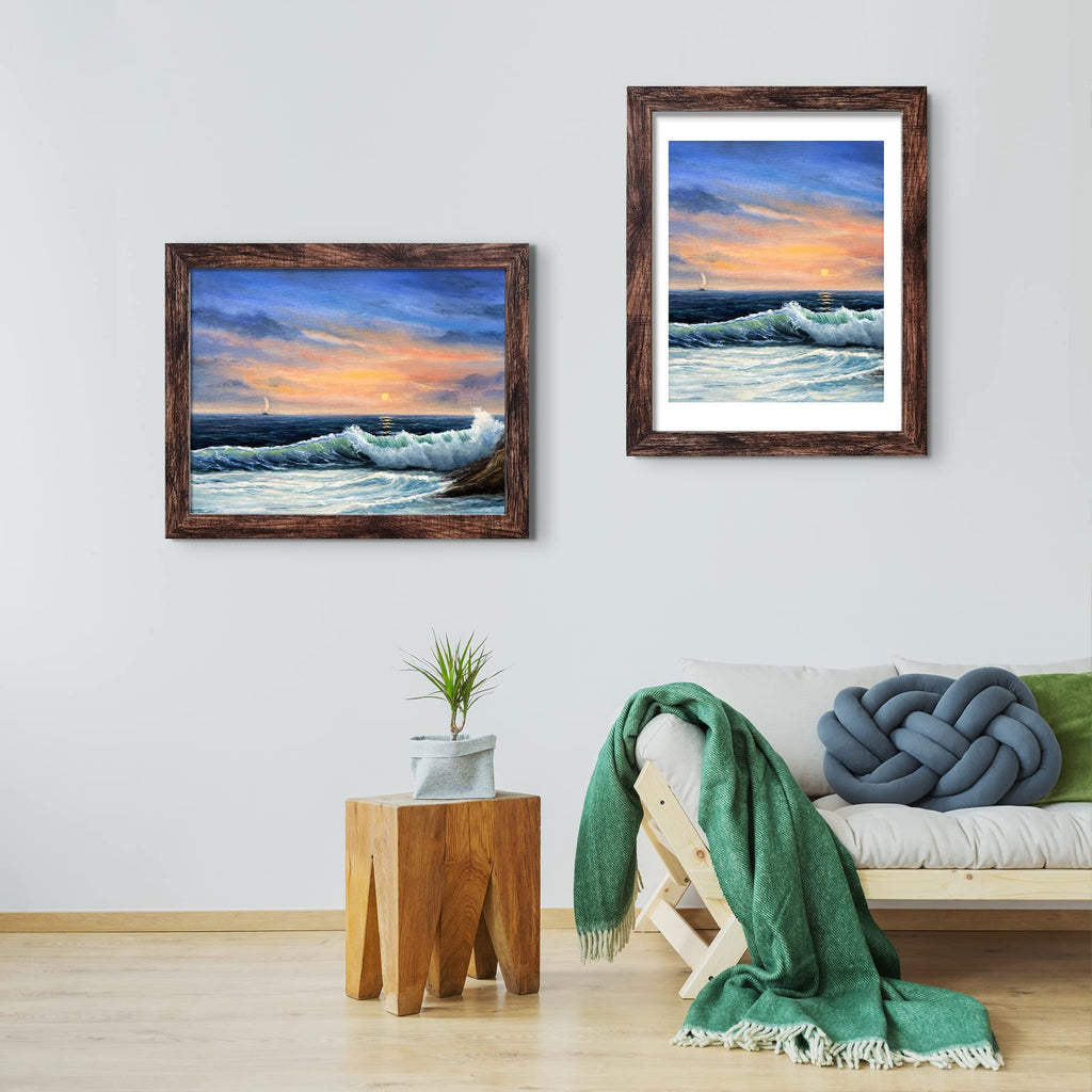 18x24 Frame in Rustic Brown, Gallery Frame for Wall Mounting, 2 Pack