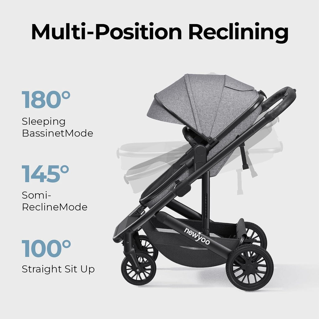 Nestro 516M in-1 Convertible Infant Stroller, Pramette Mode, Gray