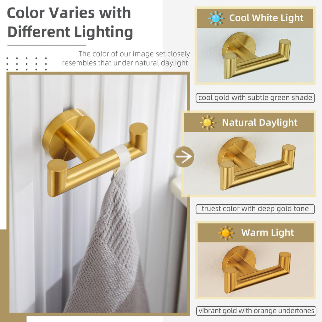 Towel Hook Brushed Dark Gold, Bath Towel Holder Wall Mount