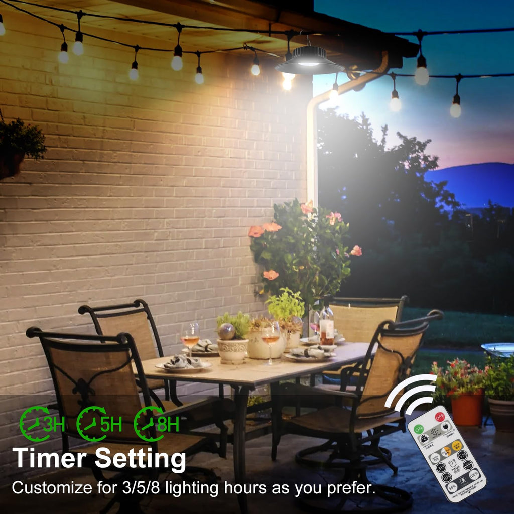 Solar Chicken Coop Light with Timer, 2 Pack Solar Pendant Lights