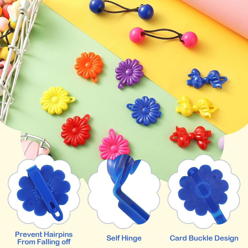 60 Pcs Girls Barrettes Hair Clips Ponytail Ties, ovely Style