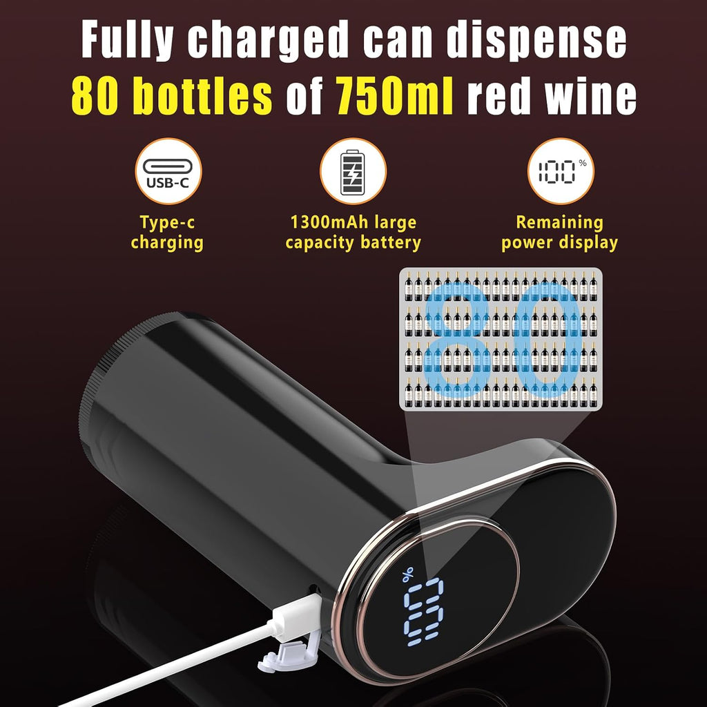 Electric Wine Aerator Upgraded Rechargeable Wine Dispenser & Decanter