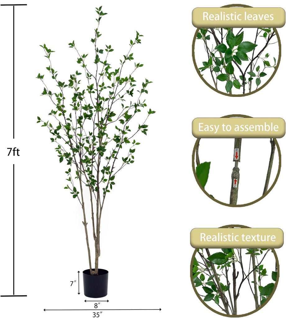 7FT Artificial Citrus Tree, Minimalist Faux Tree with Lifelike Leave
