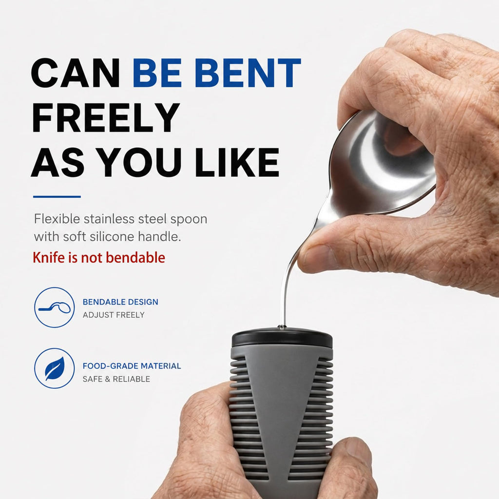 Adaptive Utensils for Hand Tremors, Elderly 270° Adjustable 4PCS