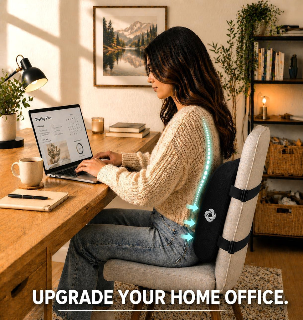 Lumbar Support Pillow Chair, Lower Back Support for Car, Back Pillow Desk Chair Cushion with Memory Foam, Improved