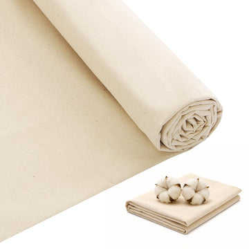 100% Cotton Fabric by the Yard, 63" x 5 Yard Unbleached Muslin Fabric