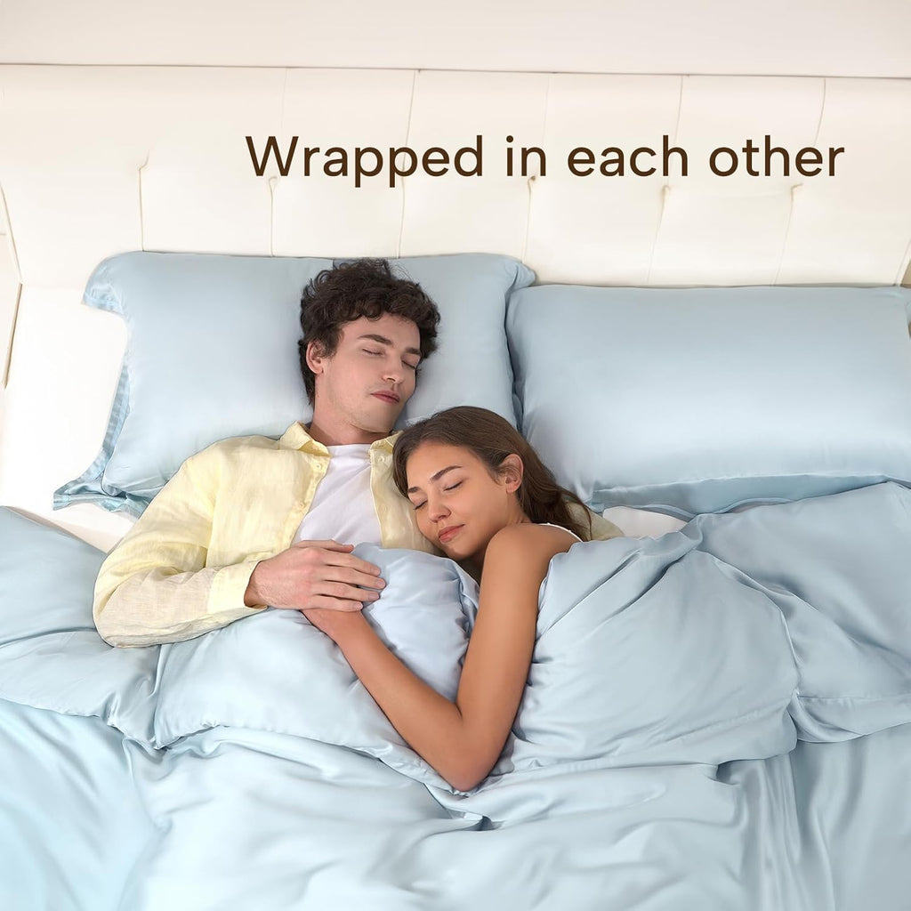 100% Viscose Derived from Bamboo Duvet Cover Set - Hotel Luxury Cooling Duvet Cover for Hot Sleepers & Night Sweats