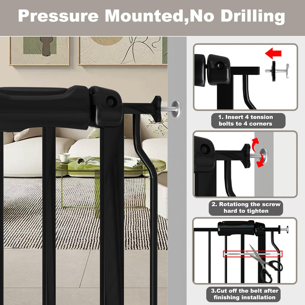 48-53 Inch Extra Wide Baby Gate Easy Walk-Thru Child Safety Gate