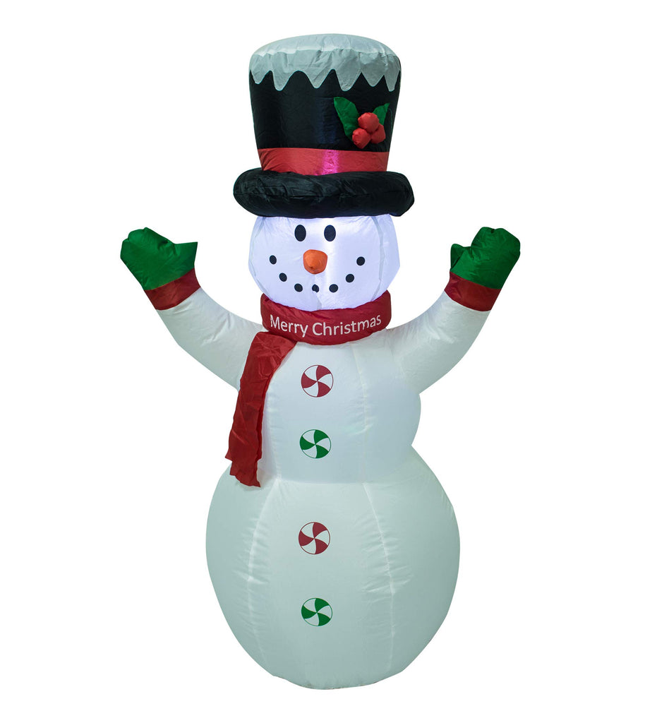 4FT Christmas Snowman Inflatable LED Lights Indoor Outdoor Yard Lawn Decoration Cute Fun Holiday Blow Up Party Display