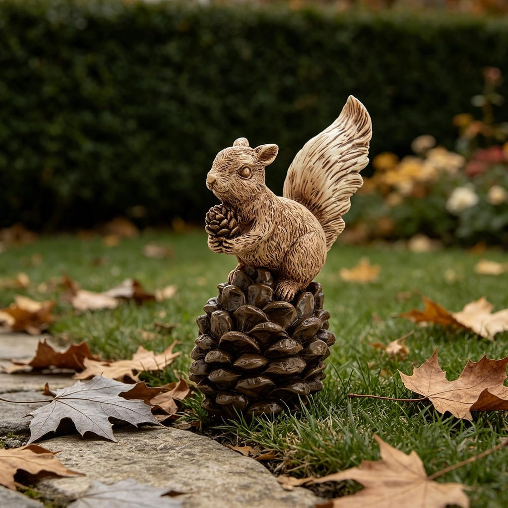 Squirrel Fall Decorations Table Decor Garden Statue
