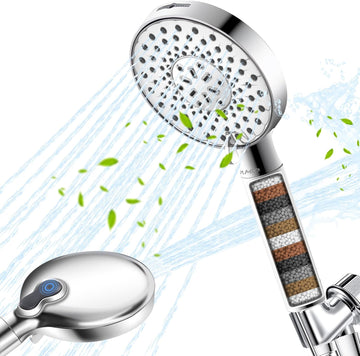 Filtered Shower Head with Handheld, High Pressure 9-Spray Modes Detachable Shower Head with Filter for Hard