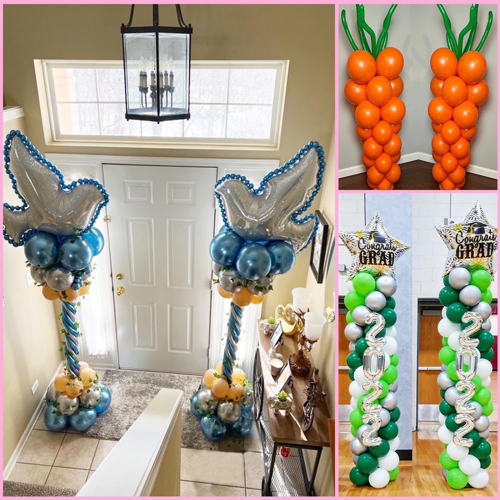 Balloon Column Stand Set of 2, Adjustable 7 Feet Ballon Arch Stands with Bases for Floor, Tall Baloon Tower Pillar