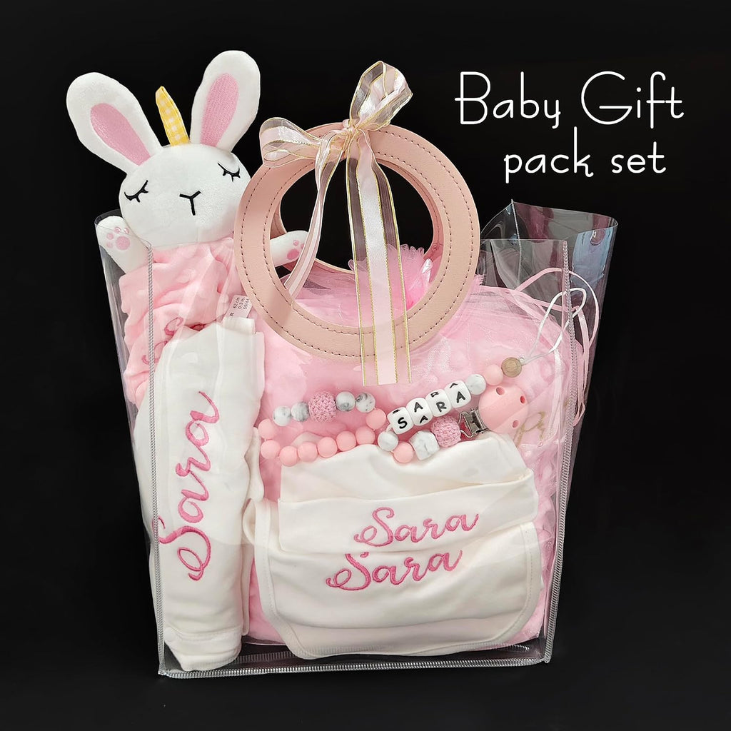 Pink Personalized Minky Fleece Baby Blanket, Custom Baby Blanket with Name
