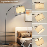 71" Arc Floor Lamps, Standing Lamp with Adjustable Head, Tall Pole Lamp with Foot Switch, Arched Reading Light