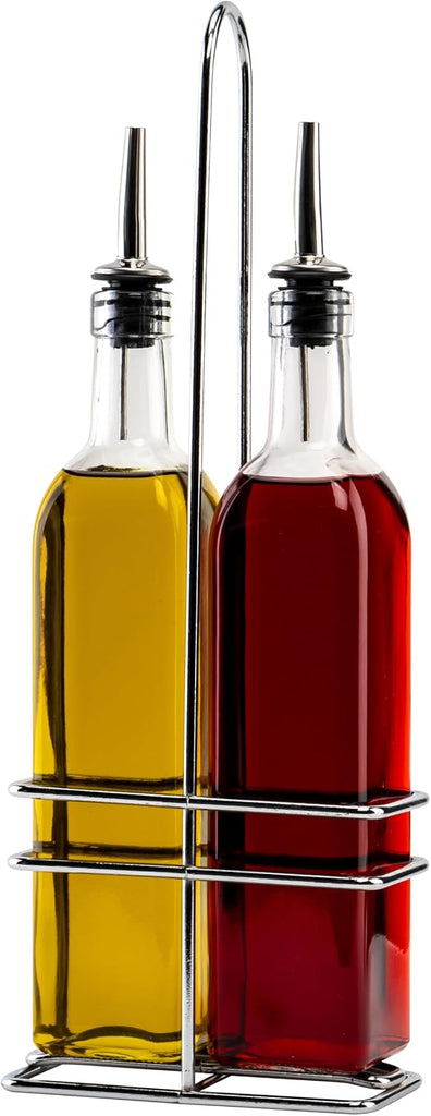 16 oz Oil/Vinegar Square Cruet Set