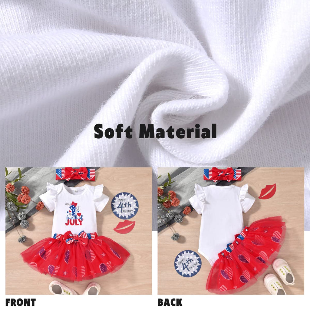 Newborn Girls 4th of July Outfit Baby 1st Independence Day My Skirt American Flag Clothes Stars Stripes NB Patriotic