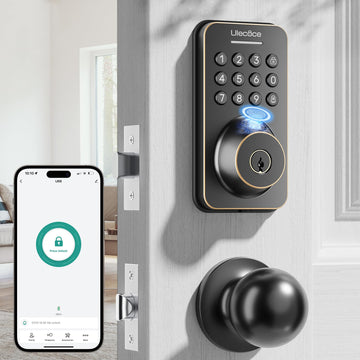 Fingerprint Keypad Deadbolt with Knob Set, Oil Rubbed Bronze